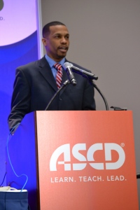 Principal Torian White participating in the ASCD Forum, 3/17/13 (photo by the author)